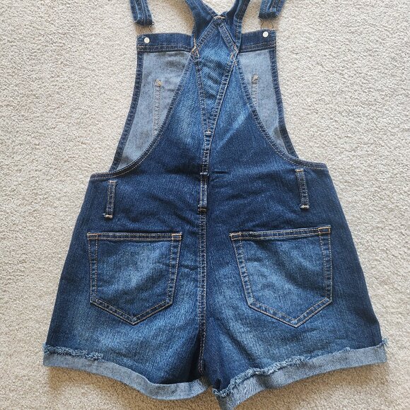 👖 No Boundaries Denim Overall Shorts – Juniors Size Small 3/5 - Picture 6 of 7